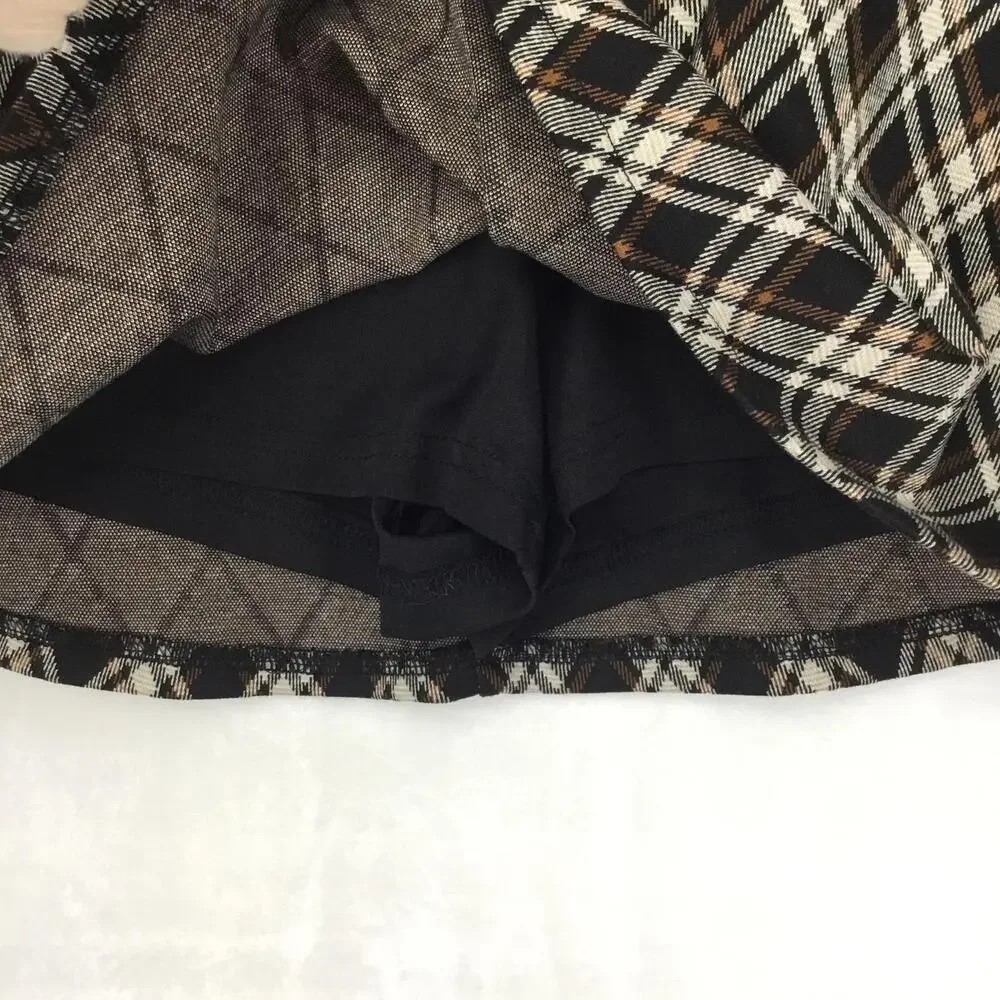 FRENCH KISS Aline Plaid Print School Girl Mini Skirt, Short Included Sz M